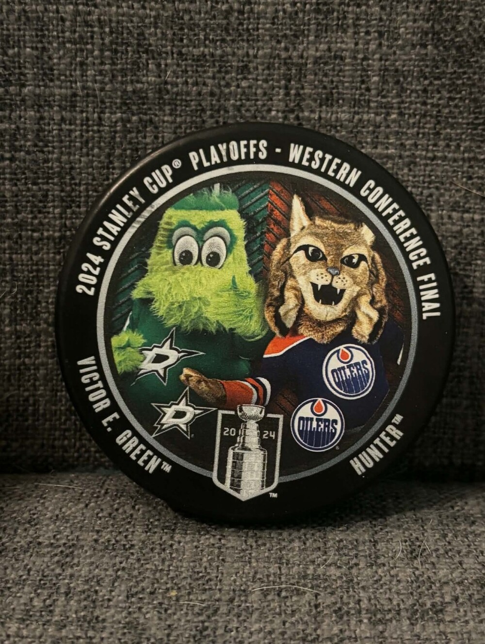 Dallas Stars vs Edmonton Oilers 2024 NHL Playoffs Mascot Match Up Puck